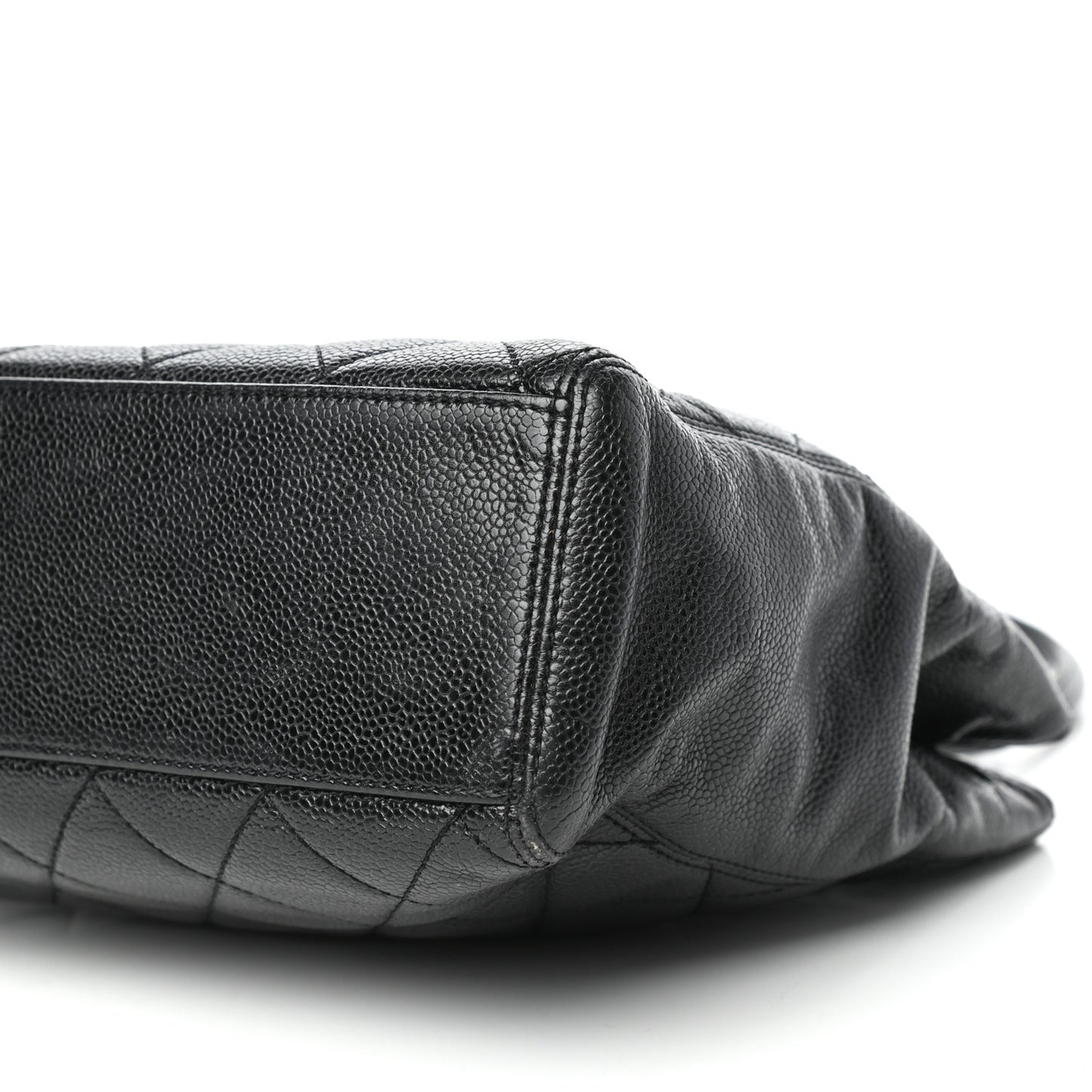 Caviar Quilted Small CC Shopping Tote Black