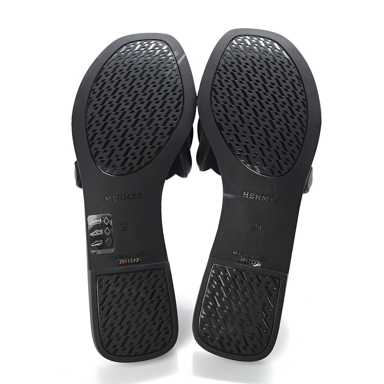 Hermes Rubber Aloha Sandals 38 Black 5 of 9