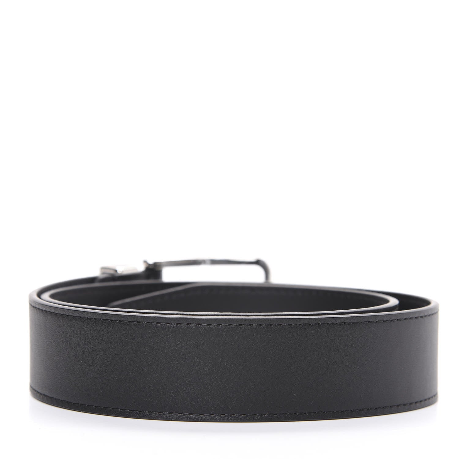 Louis Vuitton Calfskin 35mm Pont Neuf Belt 75 30 Black 2 of 6