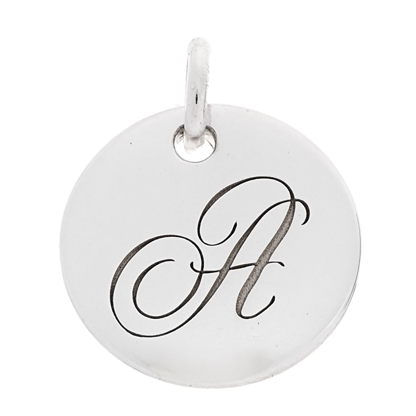 Sterling Silver Letter A Disc Charm