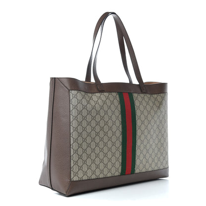 Gucci GG Supreme Monogram Web Ophidia Tote Brown 4 of 11