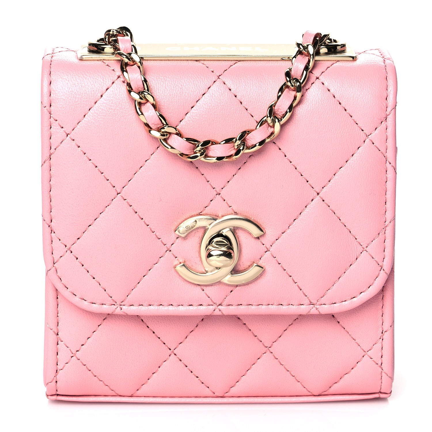 Chanel Lambskin Quilted Mini Trendy CC Clutch With Chain Pink 1 of 11