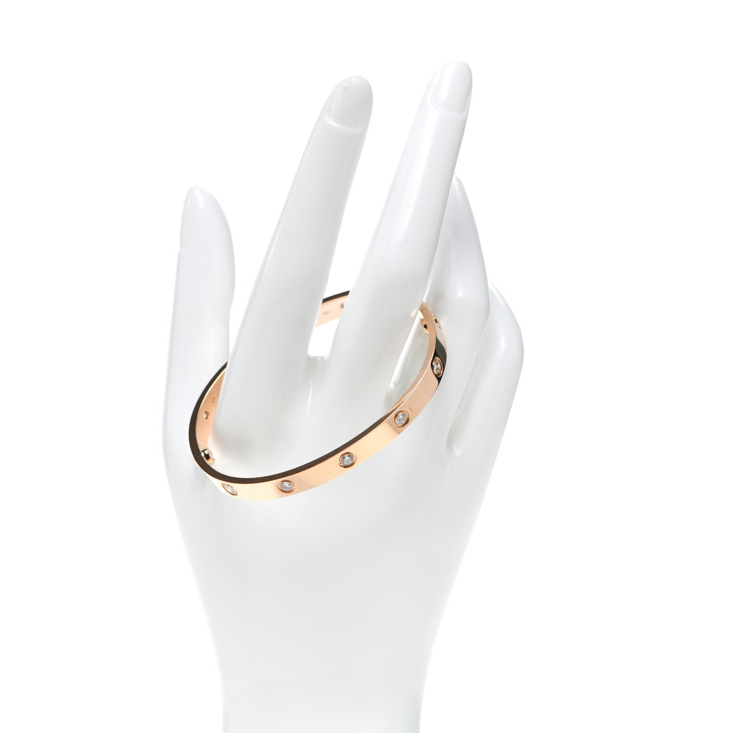 Cartier 18K Pink Gold 10 Diamond LOVE Bracelet 18 2 of 6