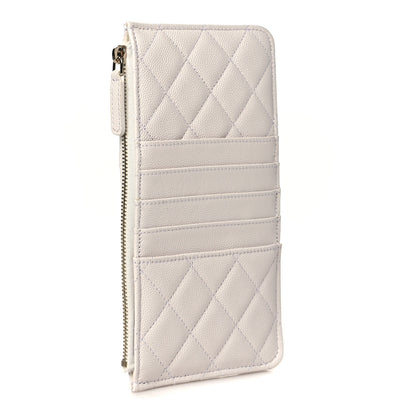 Chanel Caviar Quilted Classic Flat Wallet Pouch White 3 of 8