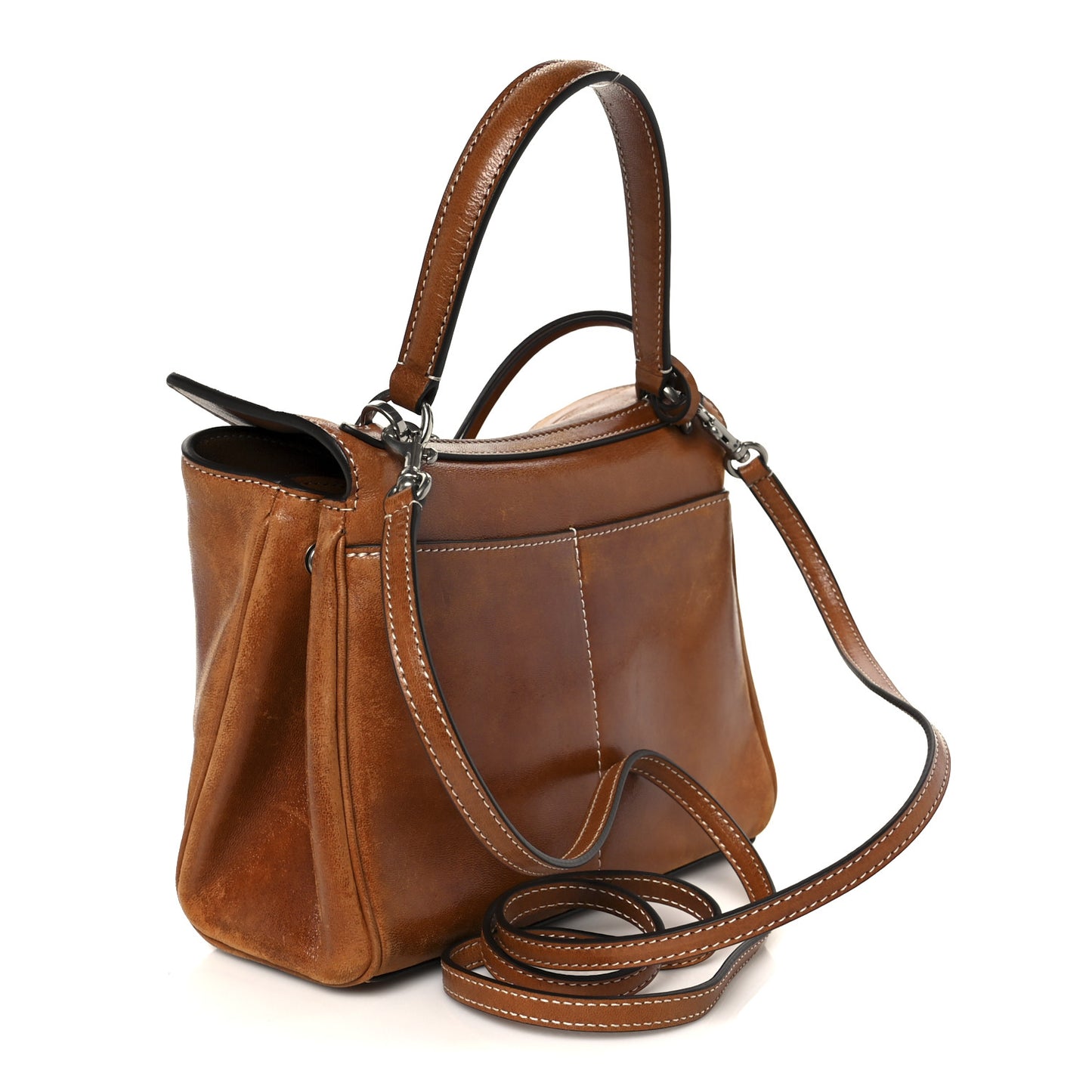 Vegetable Tanned Lambskin Mini Rodeo Top Handle Handbag Tan Cowboy