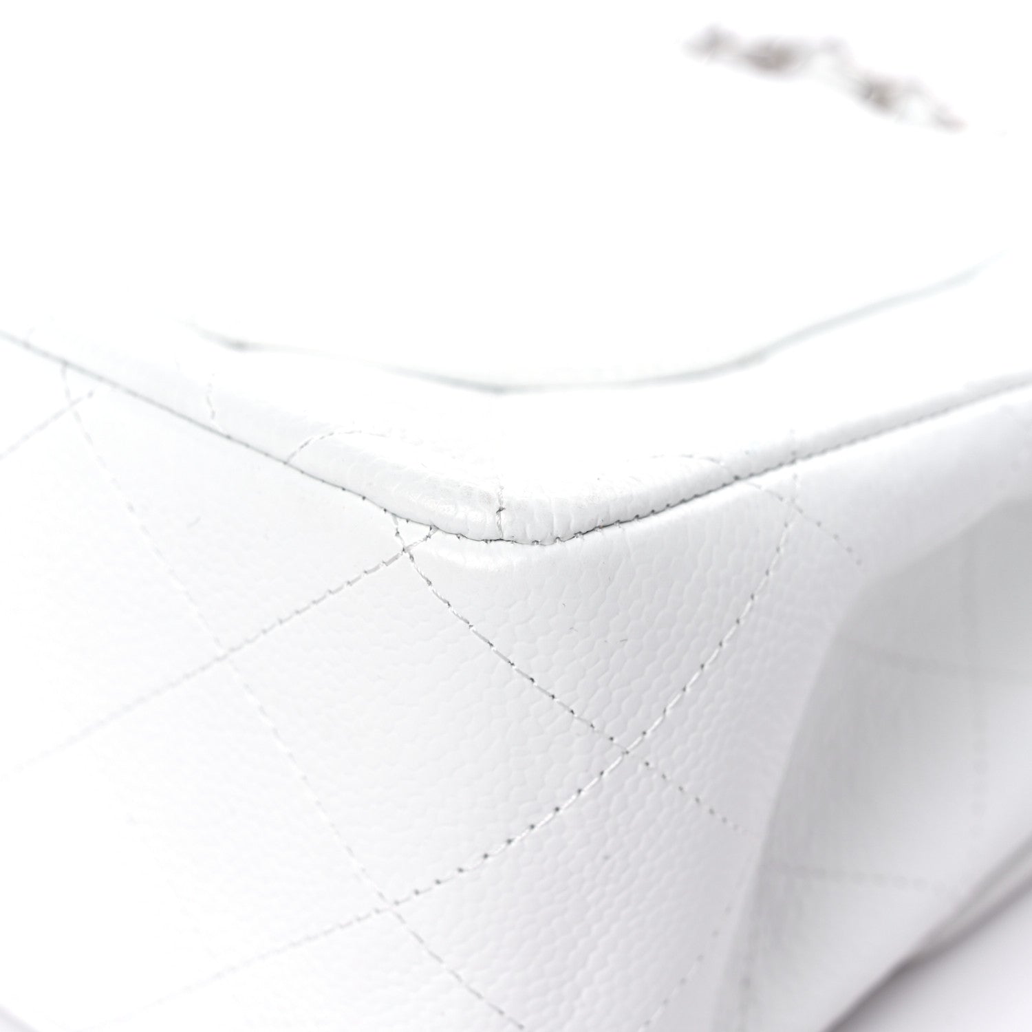 Chanel Caviar Quilted Jumbo Single Flap White 11 of 14