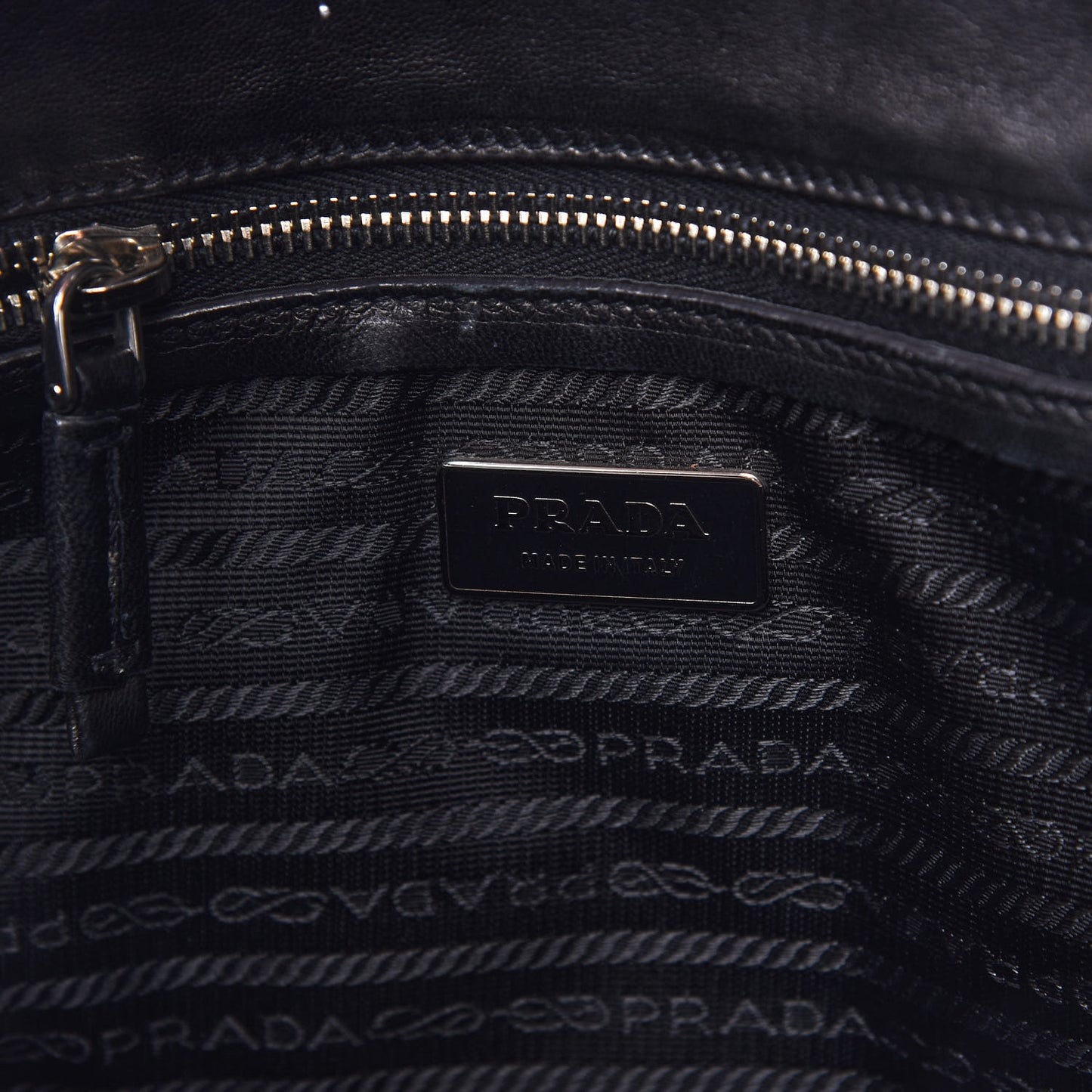 Tessuto Nylon Nappa Foldover Pushlock Satchel Black