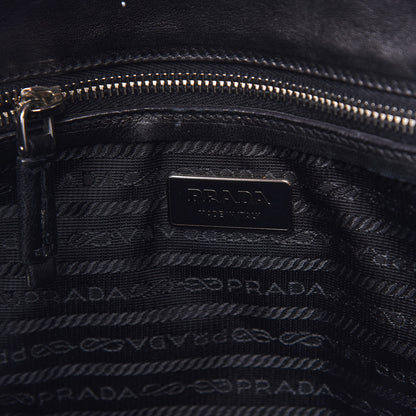 Prada Tessuto Nylon Nappa Foldover Pushlock Satchel Black 8 of 10