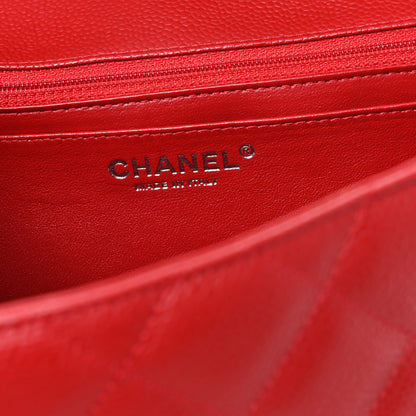 Chanel Caviar Quilted Jumbo Single Flap Red 6 of 11