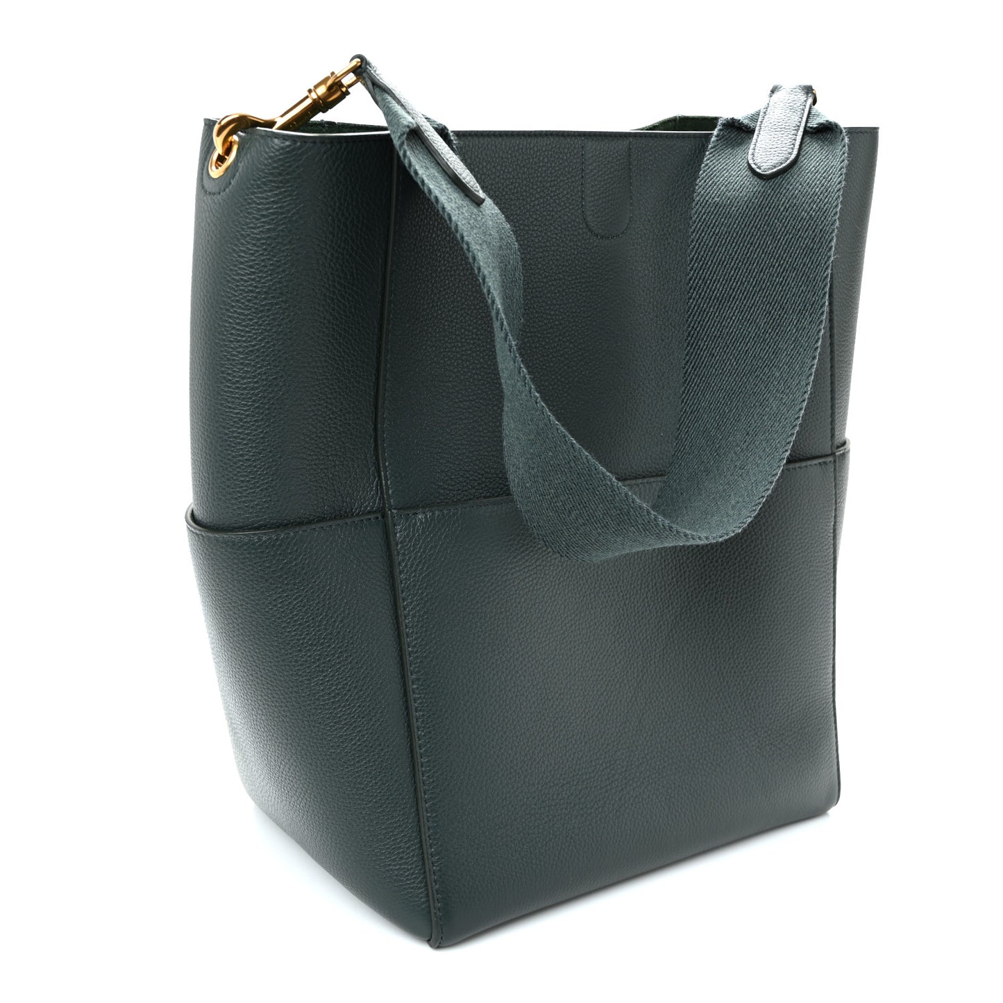 Soft Grained Calfskin Sangle Bucket Bag Amazone