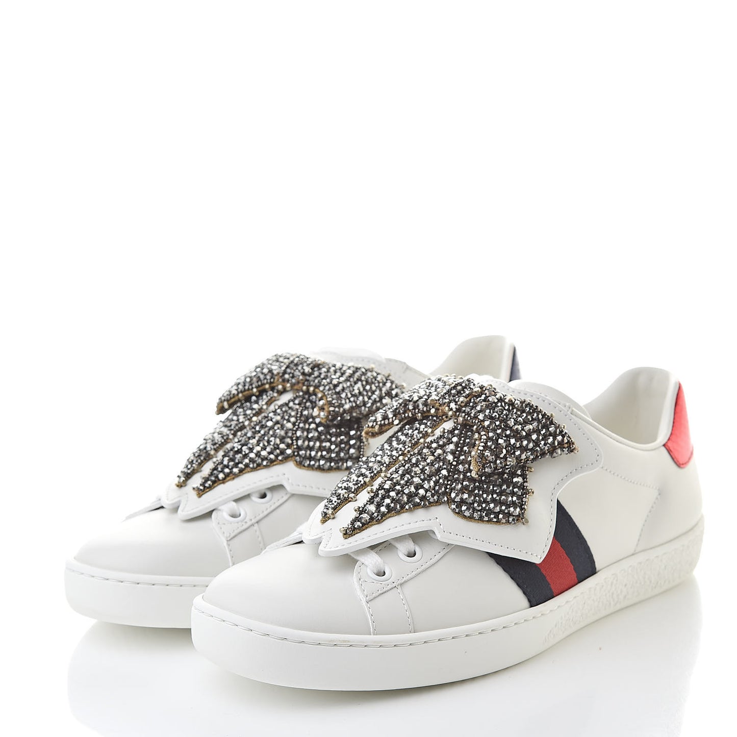 Calfskin Ayers Web Womens Ace Bow Lace Sneakers 35.5 White