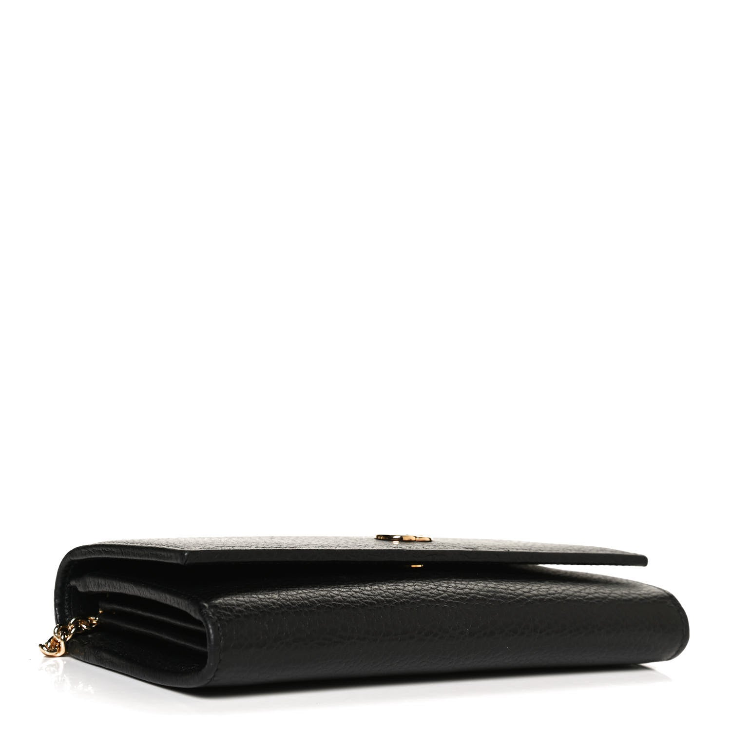 Gucci Calfskin Petite GG Marmont Wallet Chain Bag Black 4 of 12