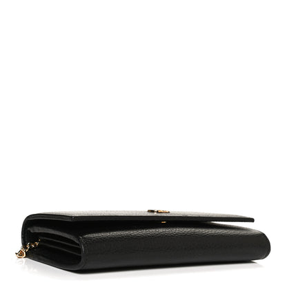 Gucci Calfskin Petite GG Marmont Wallet Chain Bag Black 4 of 12