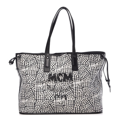 MCM Visetos Large Liz Reversible Shopper Tote Black 5 of 35