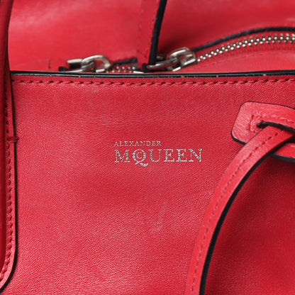 Alexander McQueen Pebbled Calfskin Small Skull Padlock Zip Around Tote Red 11 of 13