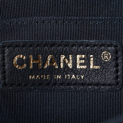 Chanel Calfskin Chevron Quilted Medium Statement Flap Navy 5 of 10