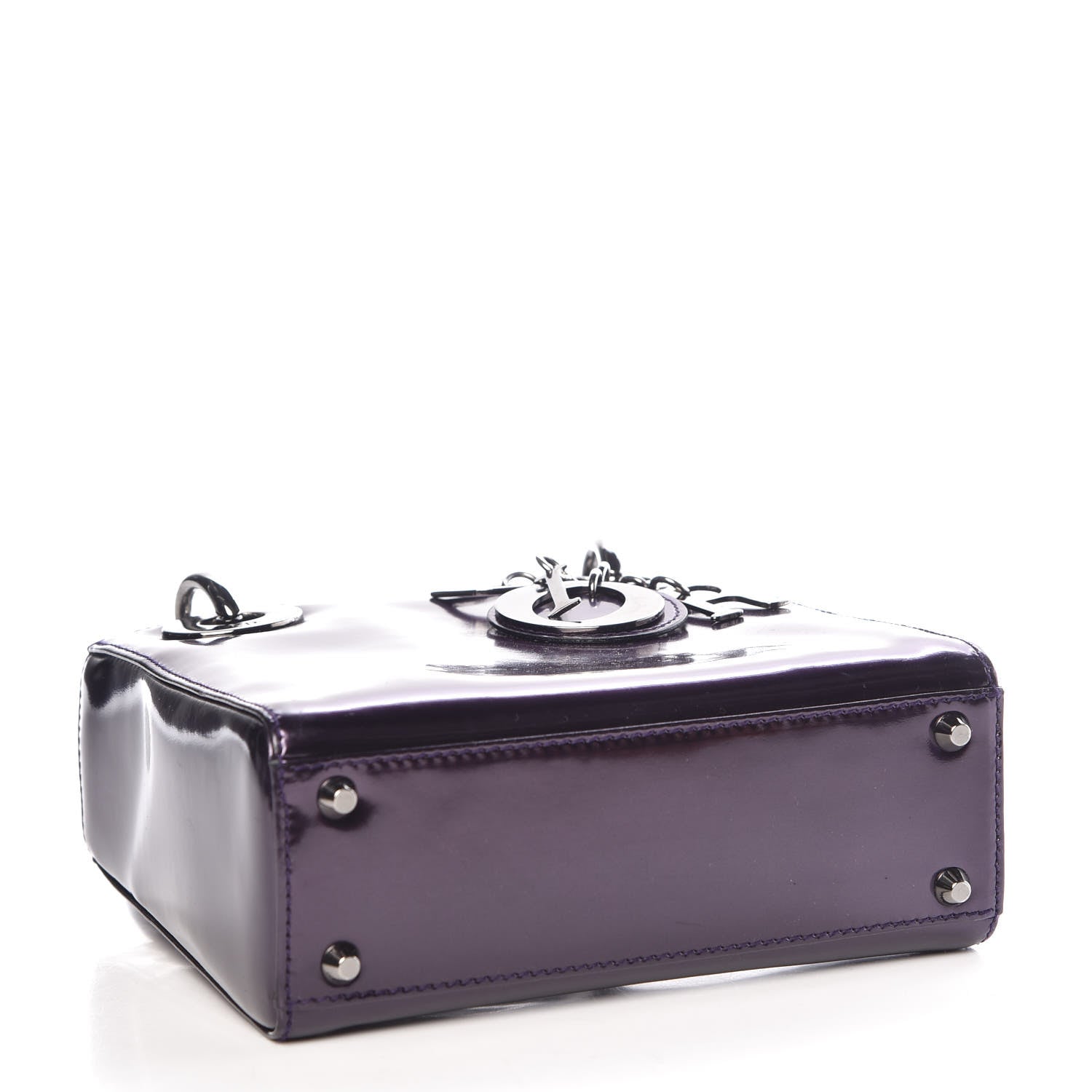 Christian Dior Patent Mini Lady Dior Purple 4 of 12