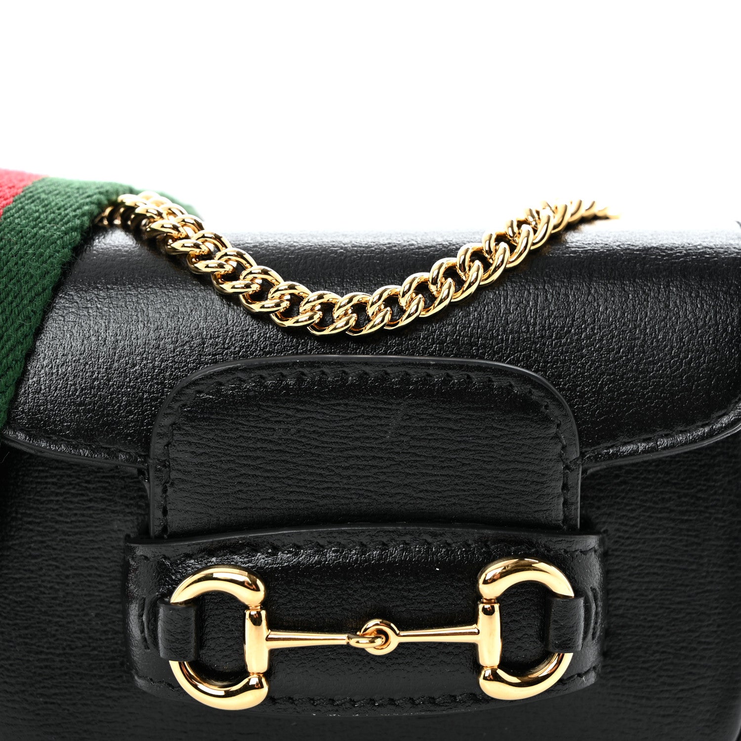 Gucci Azalea Calfskin Web Horsebit 1955 Wallet On Strap Black 8 of 11