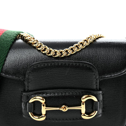 Gucci Azalea Calfskin Web Horsebit 1955 Wallet On Strap Black 8 of 11