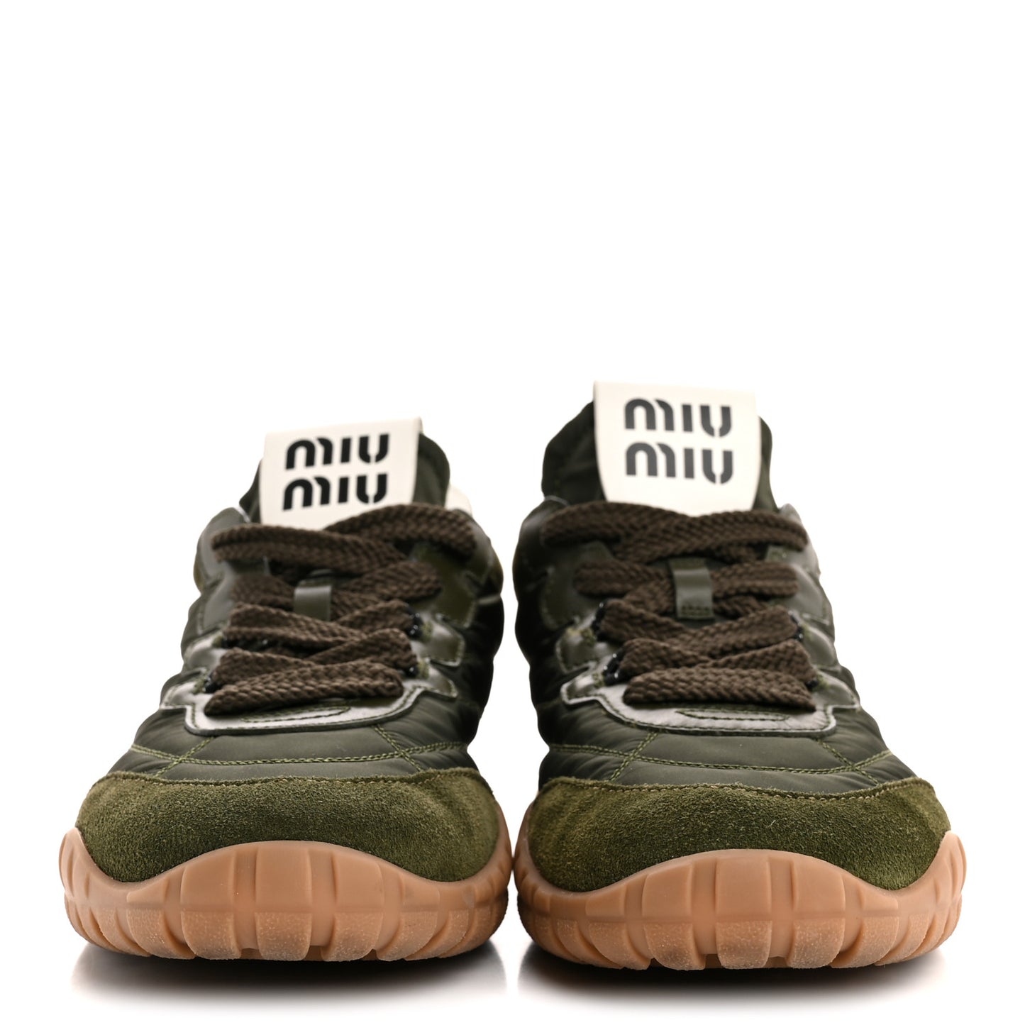 Nylon Scamosciato Suede Tyre Sneakers 38 Loden