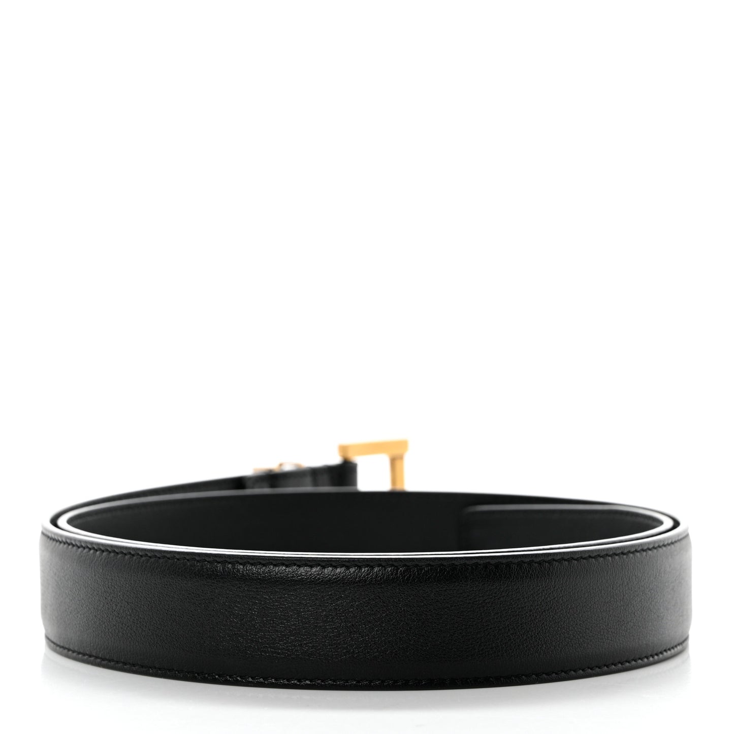 Smooth Calfskin Monogram Square Buckle Belt 85 34 Black