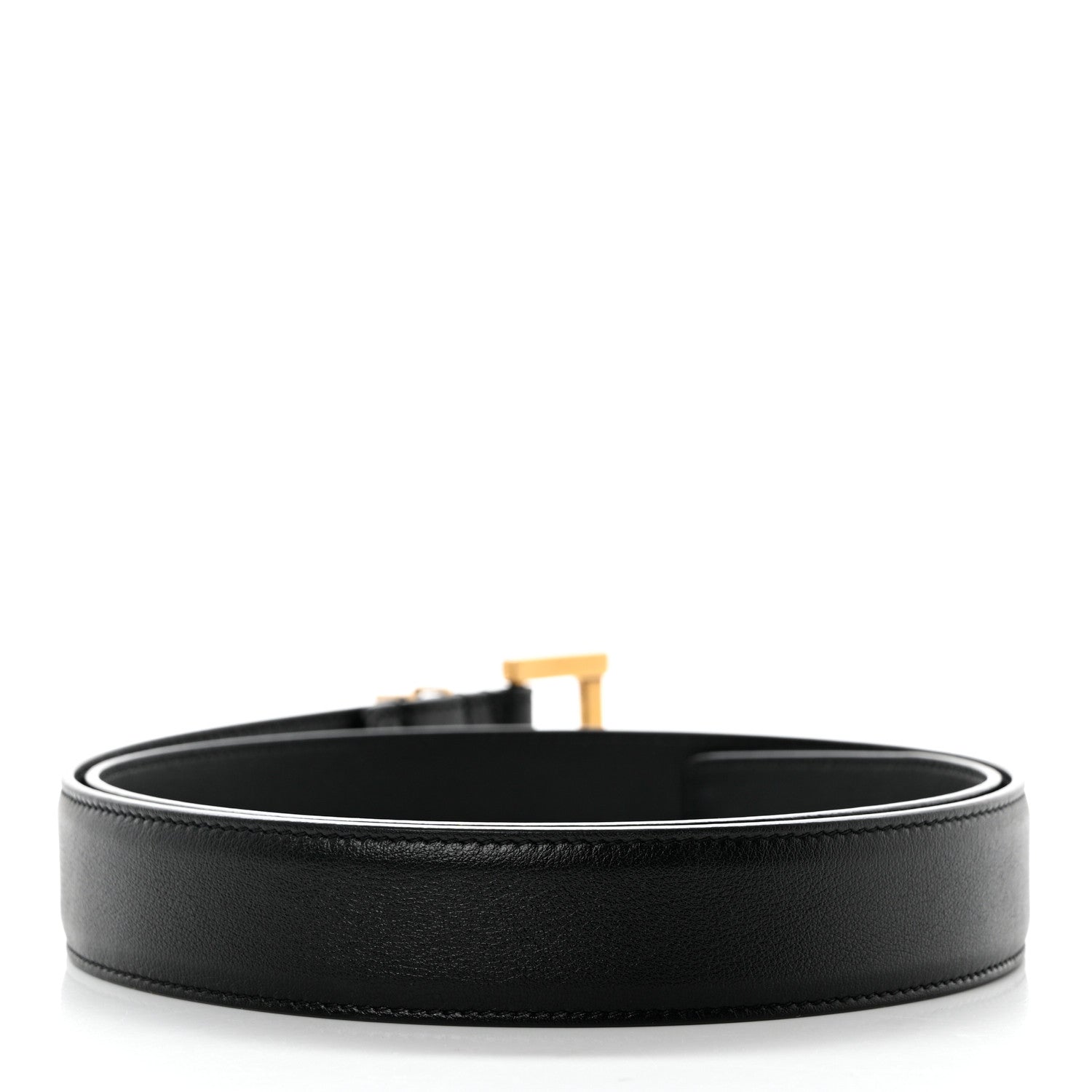 Saint Laurent Smooth Calfskin Monogram Square Buckle Belt 85 34 Black 2 of 8