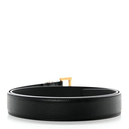 Saint Laurent Smooth Calfskin Monogram Square Buckle Belt 85 34 Black 2 of 8