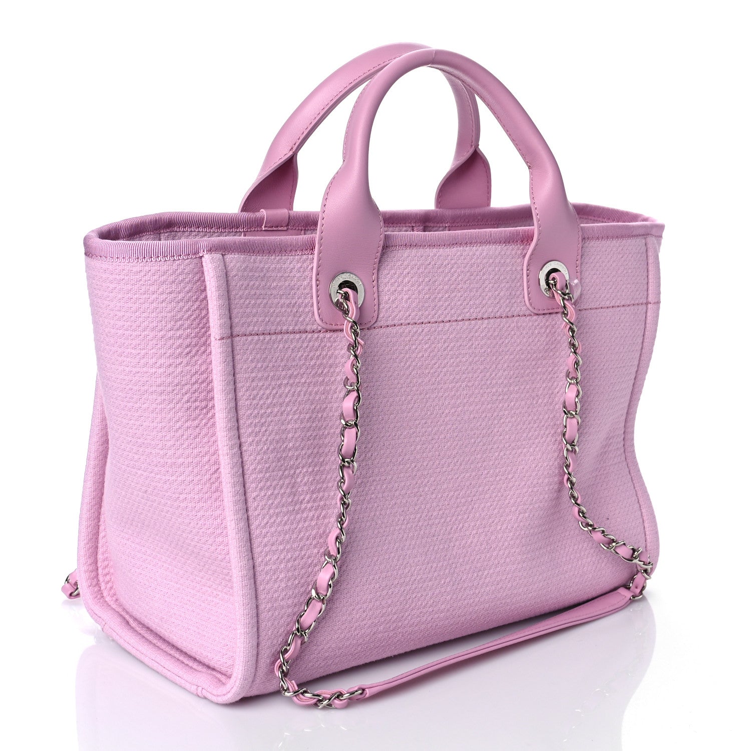 Chanel Mixed Fibers Small Deauville Tote Pink 4 of 11