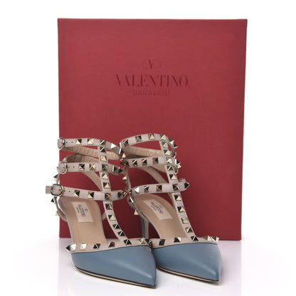Valentino Garavani Calfskin Nappa Rockstud Ankle Strap 65mm Pumps 36 Amadeus Poudre 9 of 9