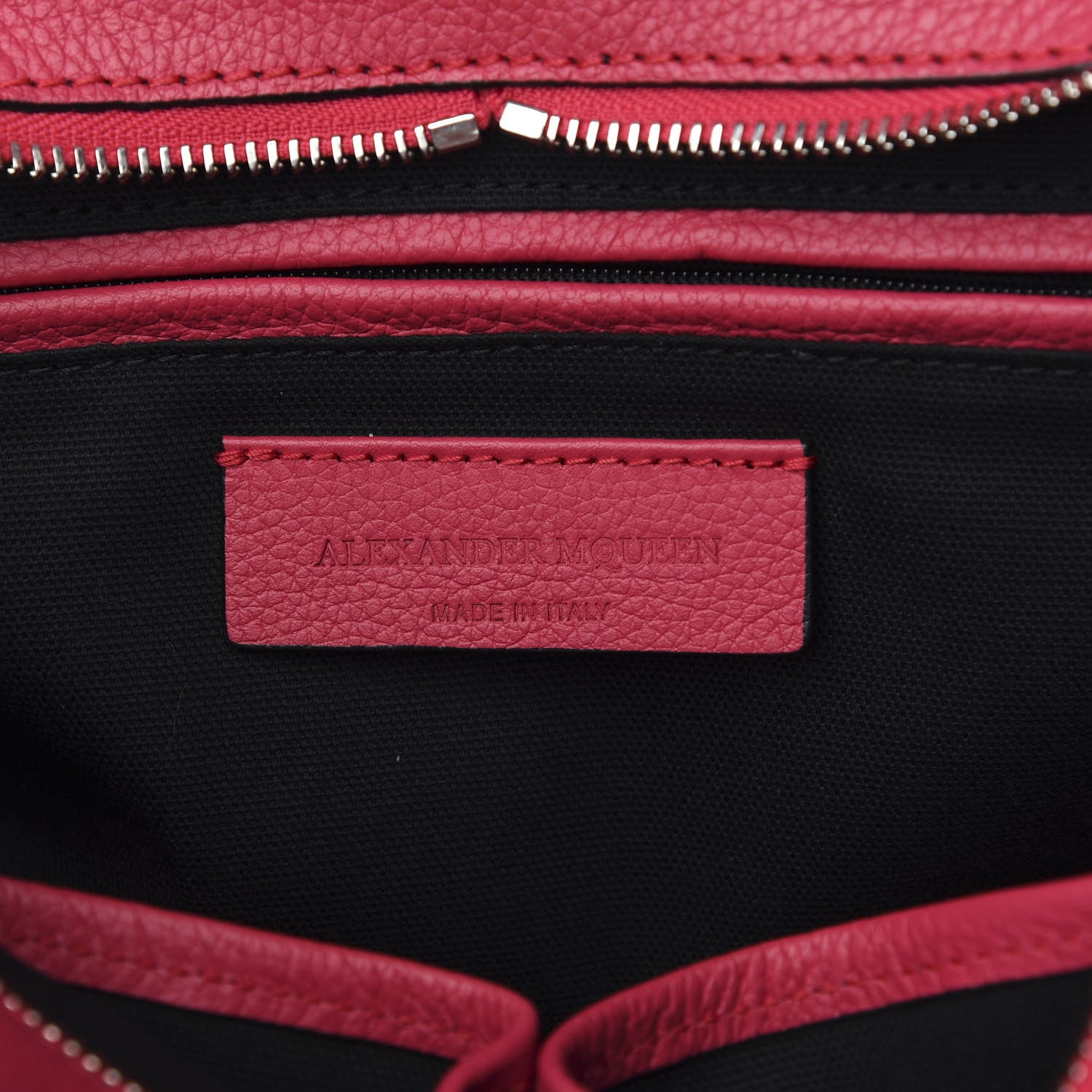 Alexander McQueen Pebbled Calfskin Small Skull Padlock Zip Around Tote Pink 7 of 8