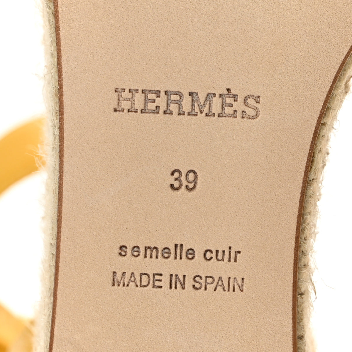 Goatskin Elda Espadrille Wedge Sandals 39 Jaune Sable
