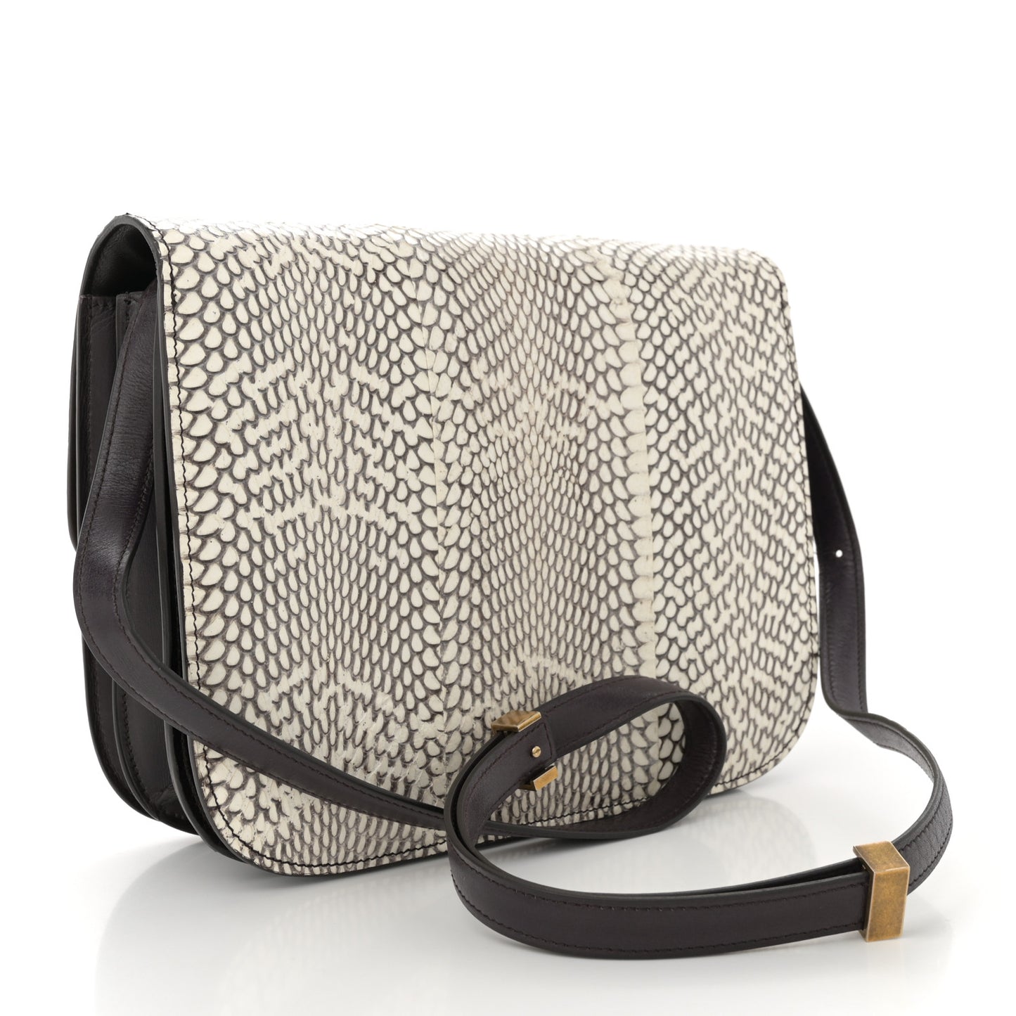 Cobra Calfskin Medium Classic Box Flap Bag Natural