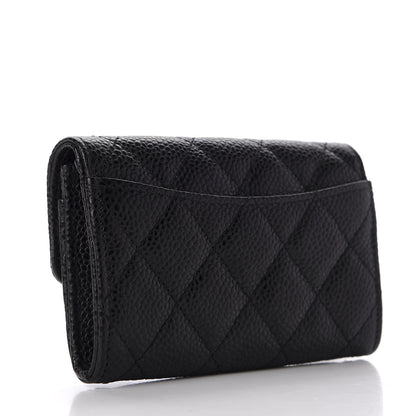 Chanel Caviar Quilted Flap Card Holder Wallet Black 3 of 11