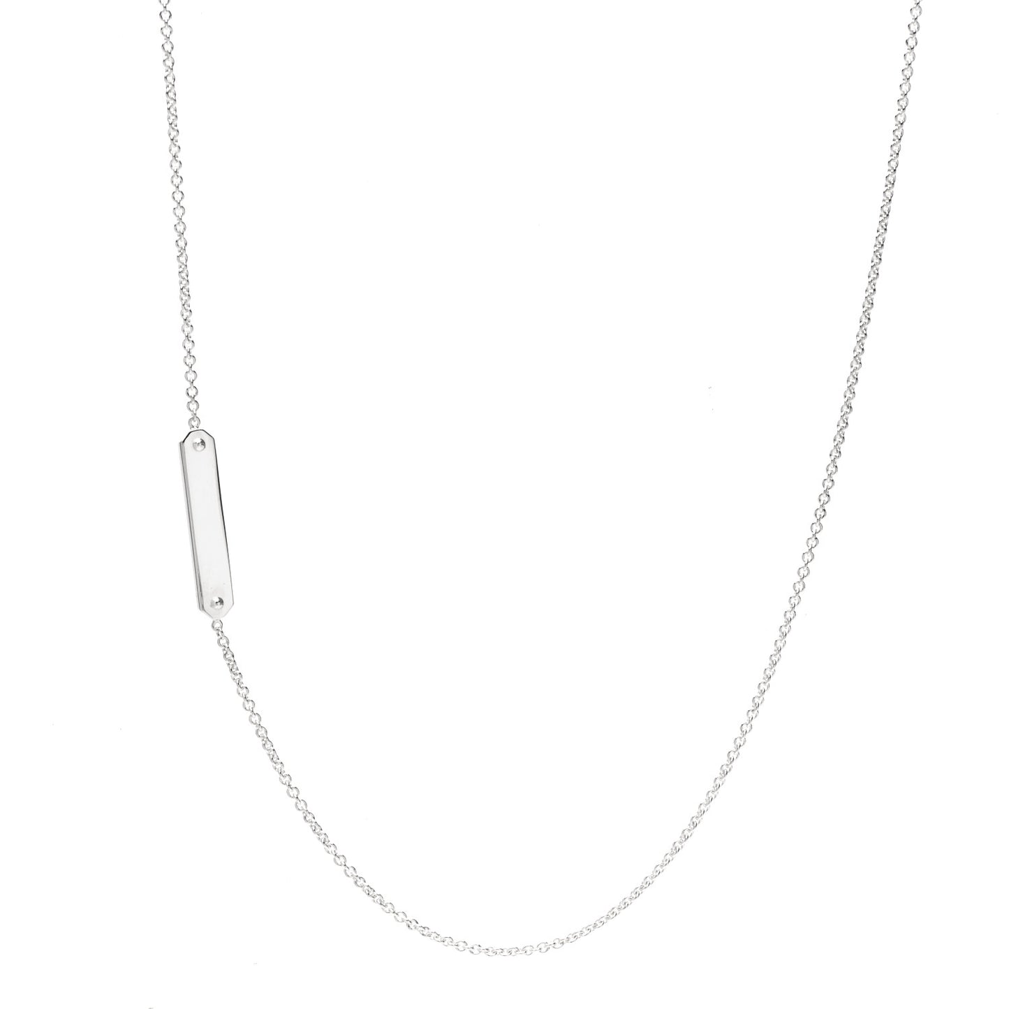 Sterling Silver Tag Chain Necklace