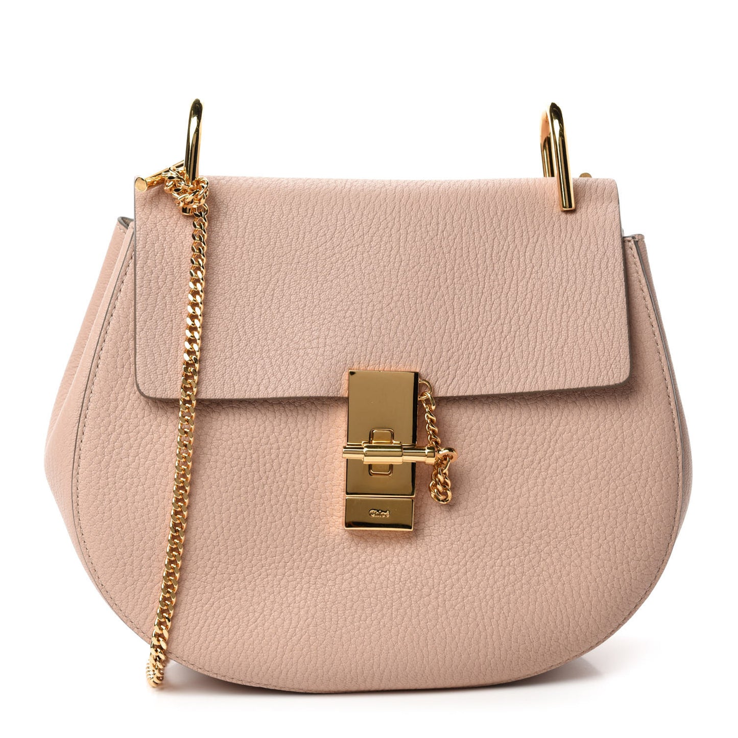 Grained Lambskin Drew Shoulder Bag Cement Pink