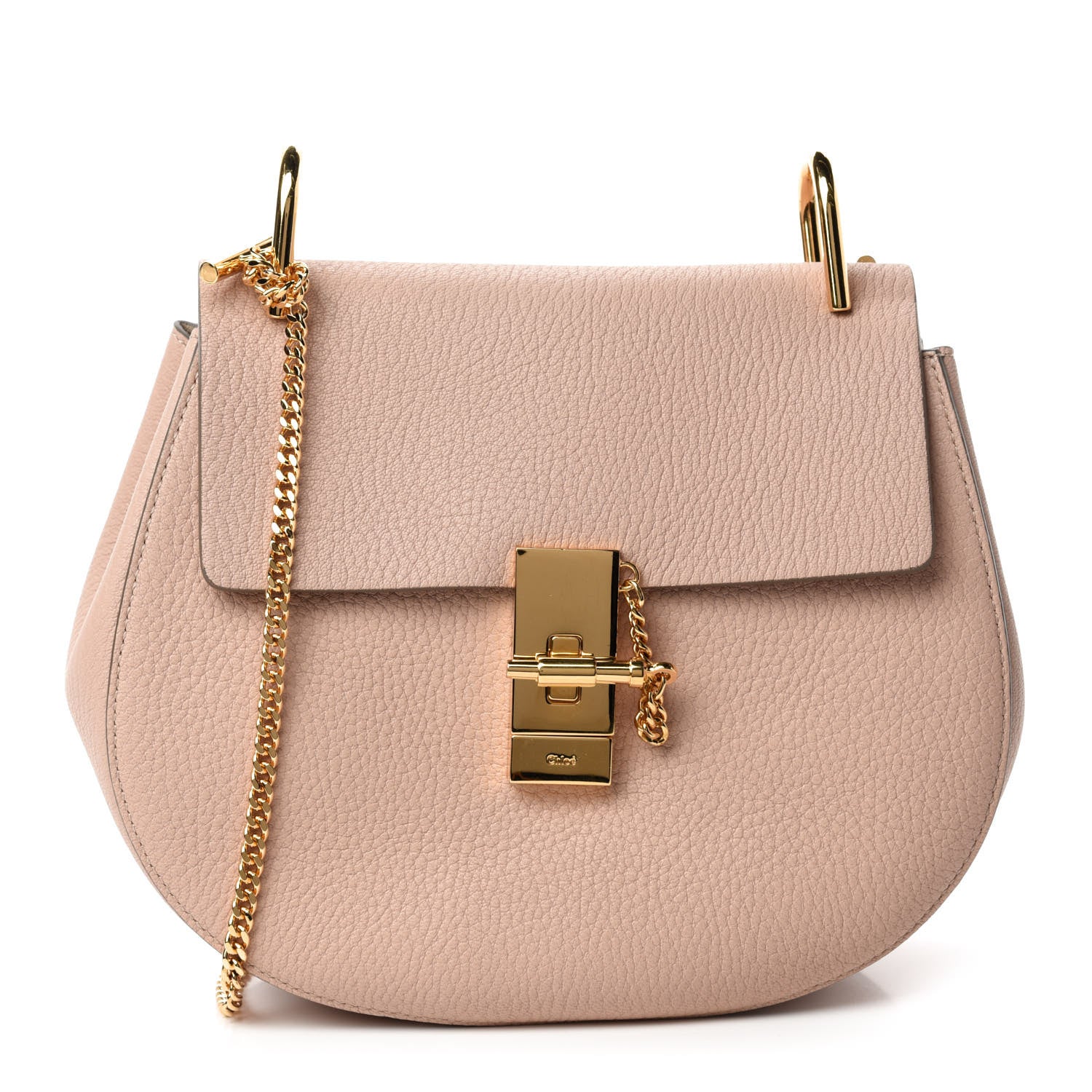 Chloe Grained Lambskin Drew Shoulder Bag Cement Pink 1 of 10