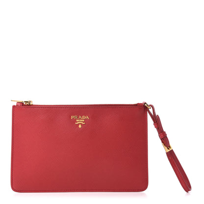 Prada Saffiano Clutch Wristlet Fuoco 1 of 6