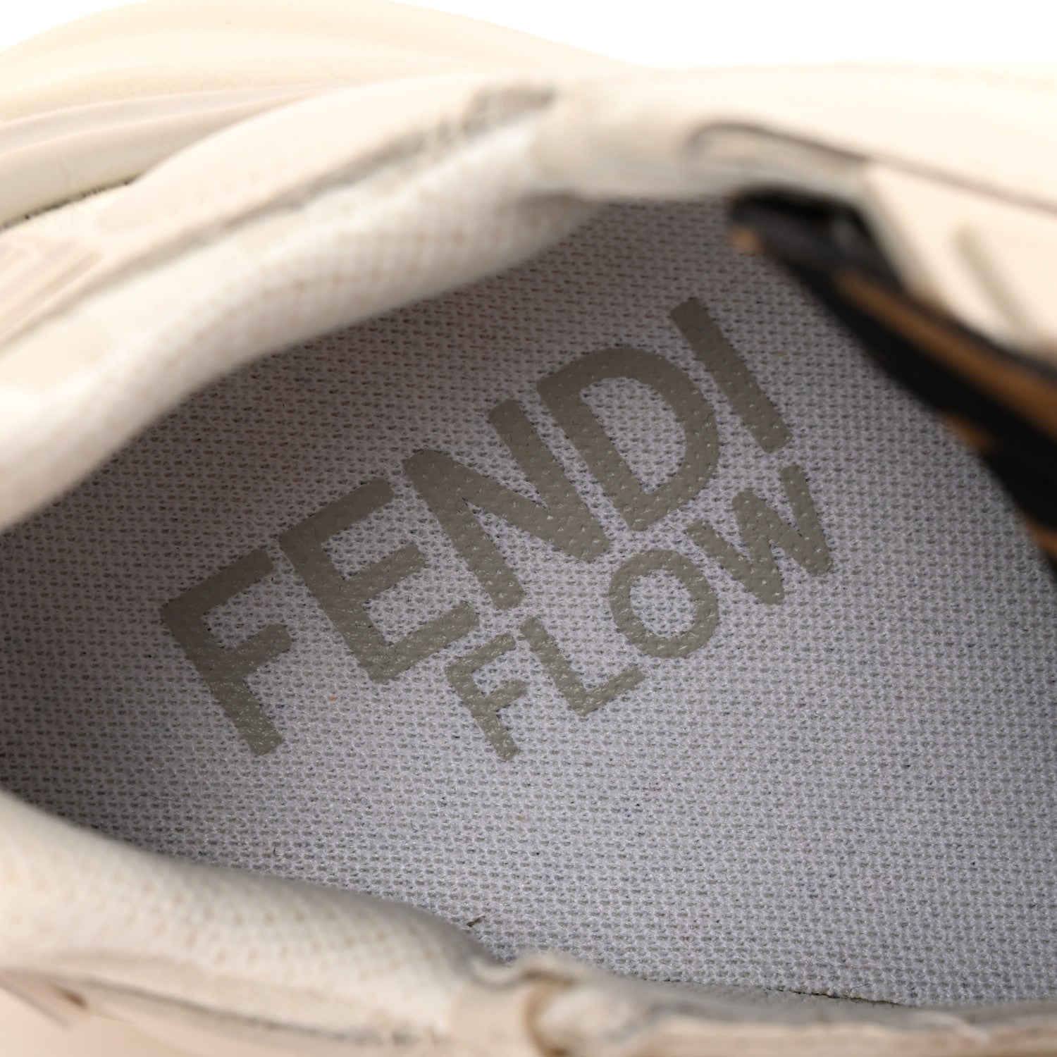 Fendi Calfskin Fabric FF Fendi Flow Low Top Sneakers 36 White 9 of 10