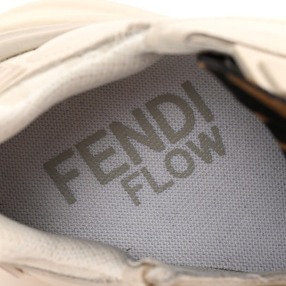Fendi Calfskin Fabric FF Fendi Flow Low Top Sneakers 36 White 9 of 10
