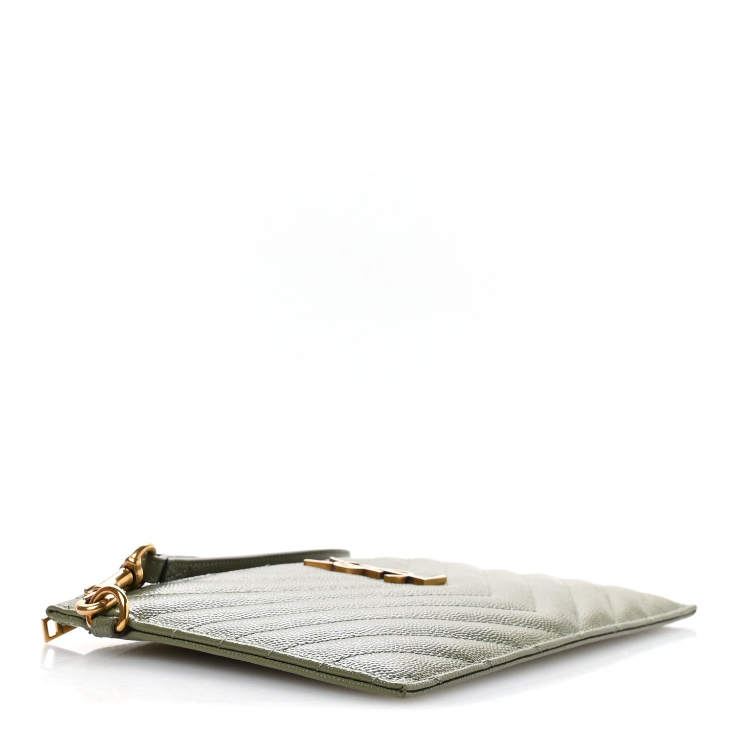 Grain De Poudre Chevron Monogram Large Bill Pouch Light Sage