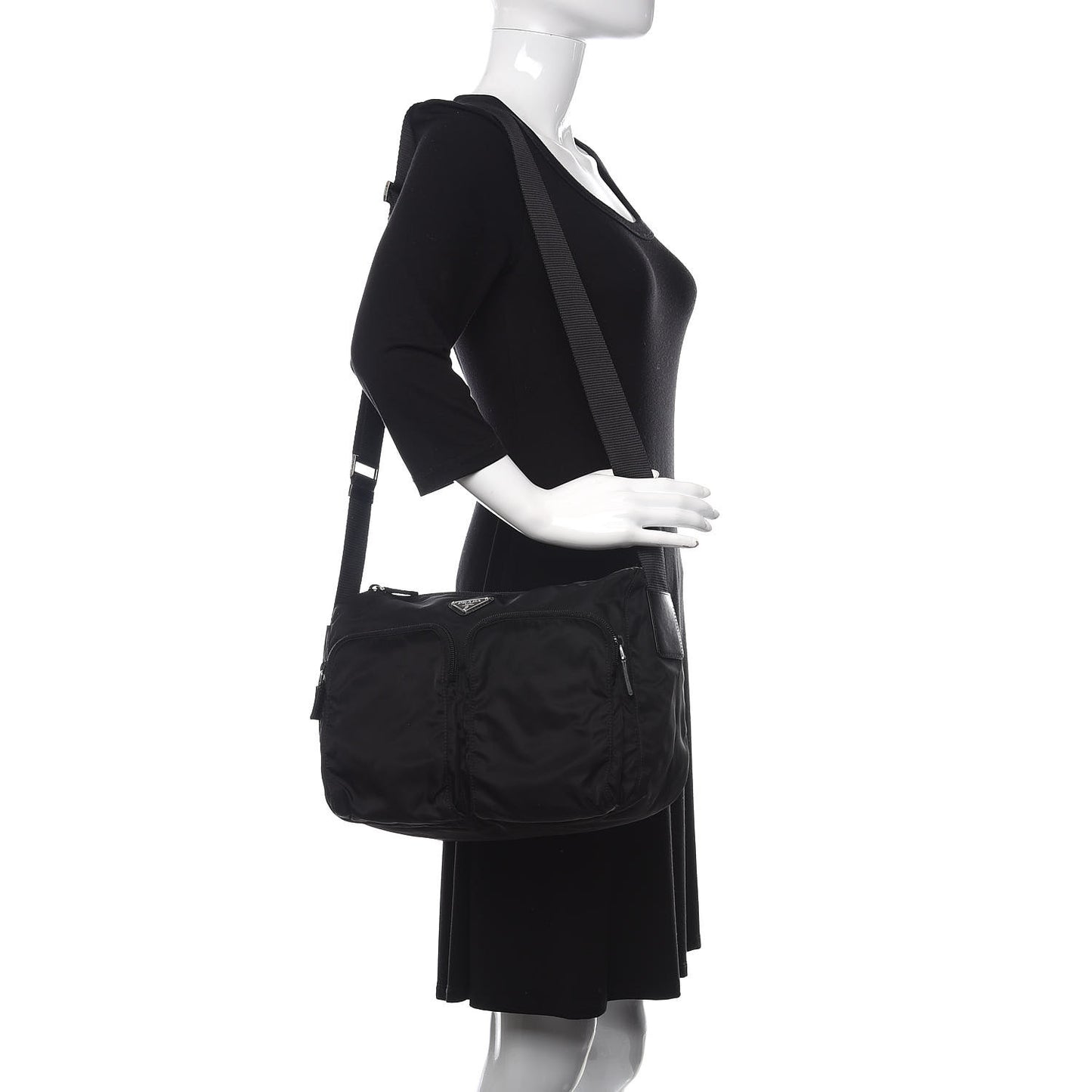 Tessuto Nylon Messenger Bag Black
