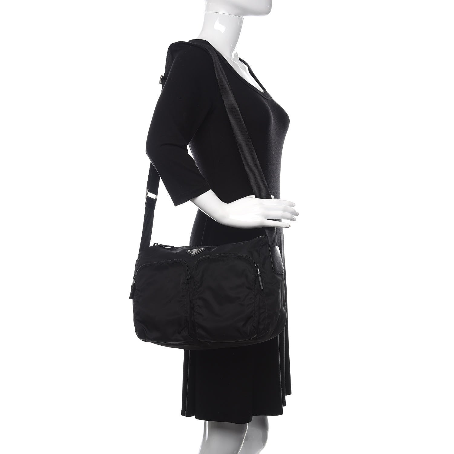 Prada Tessuto Nylon Messenger Bag Black 2 of 10