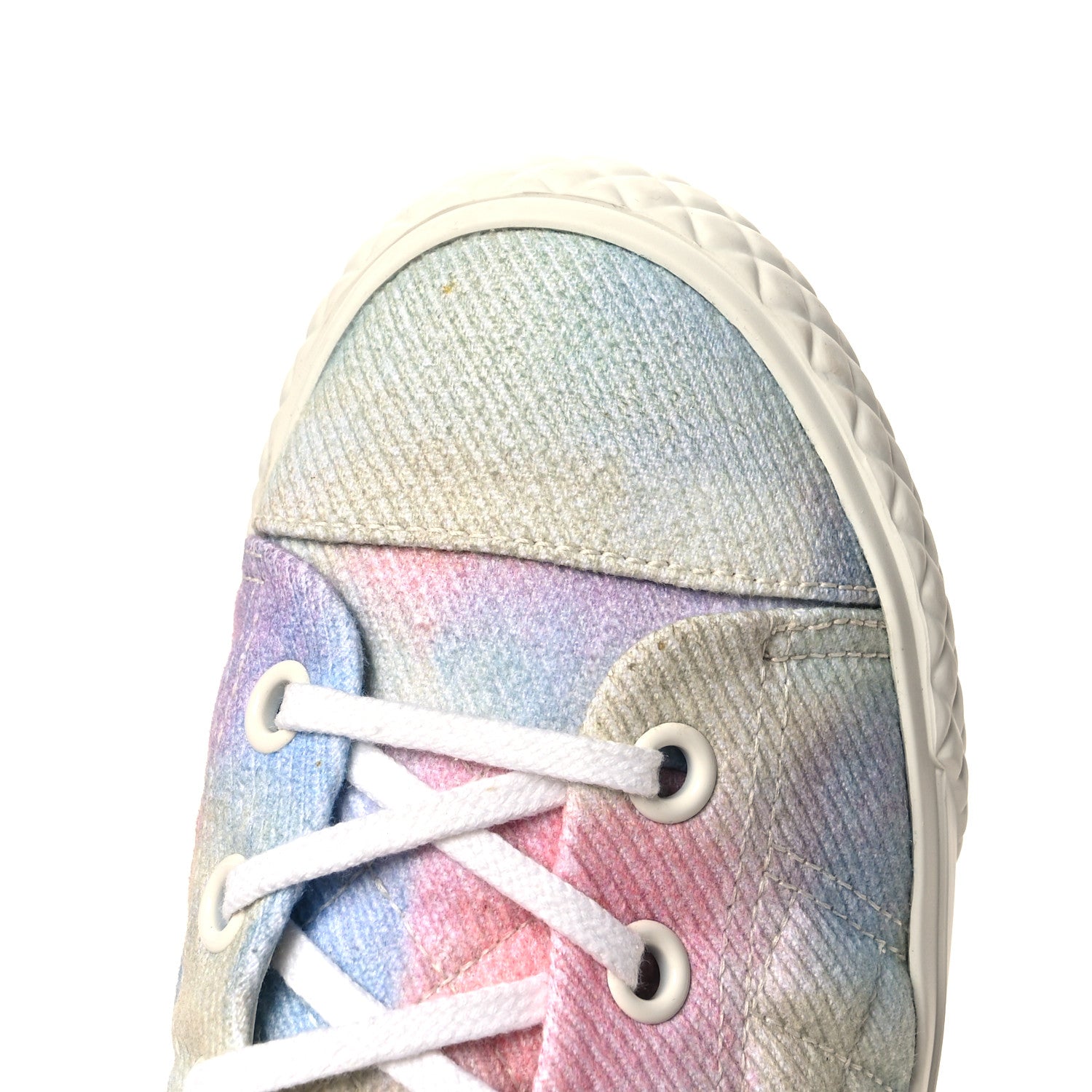 Chanel Printed Fabric Quilted High Top Sneakers 39 Green Pink Blue White 9 of 9