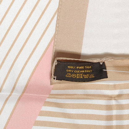 Louis Vuitton Silk Striped V Scarf Beige Pink 5 of 5