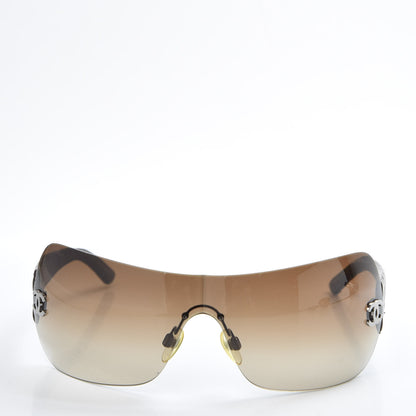 Chanel Metallic Quilted CC Sunglasses 4157-Q Brown 2 of 8