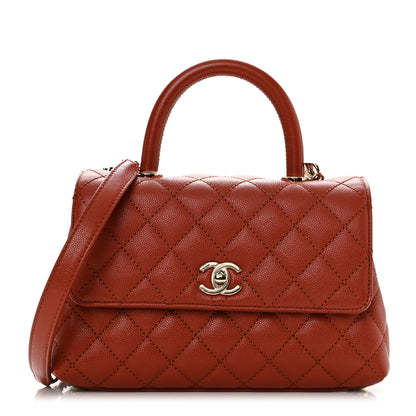 Chanel Caviar Quilted Mini Coco Handle Flap Dark Orange 1 of 11
