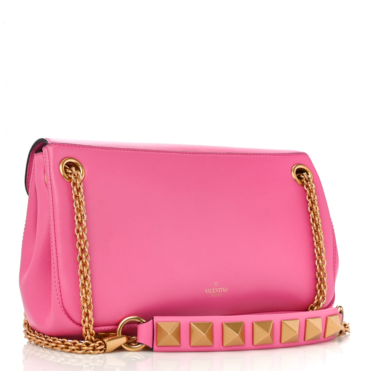 Nappa Stud Sign Shoulder Bag Feminine Pink