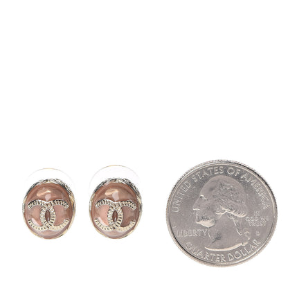 Chanel Enamel CC Earrings Pink Gold 2 of 5