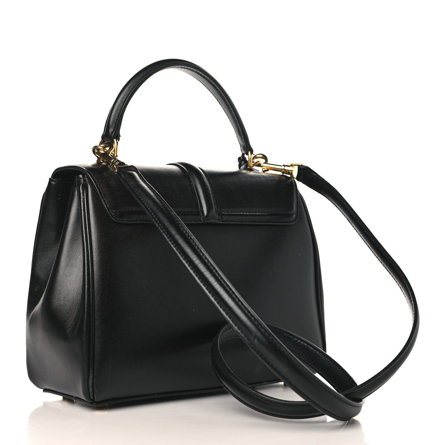 Celine Satinated Calfskin Small 16 Top Handle Bag Black 3 of 10
