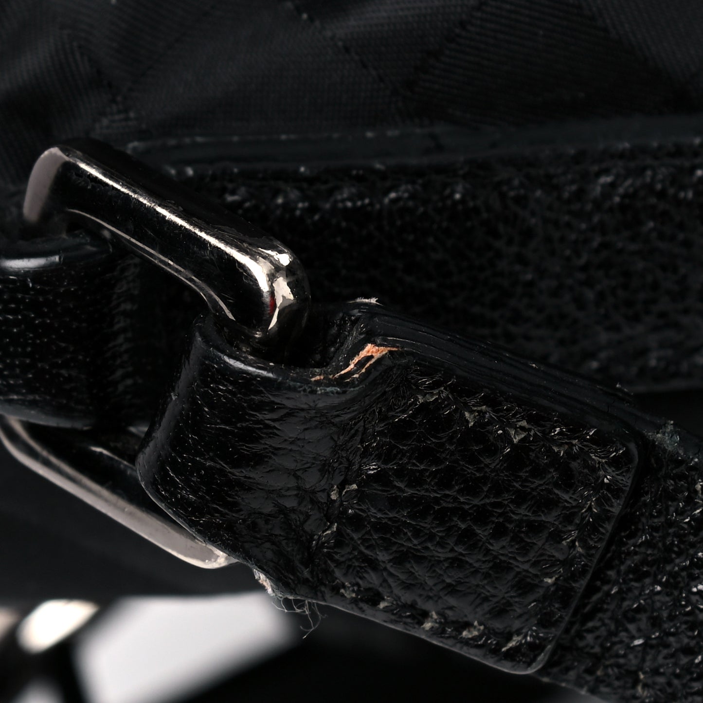 Nylon Tonal Check Drawstring Tote Black